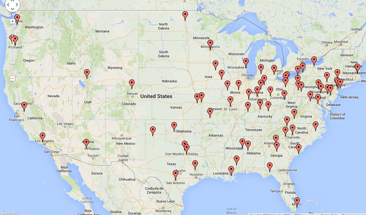 United States Universities Map